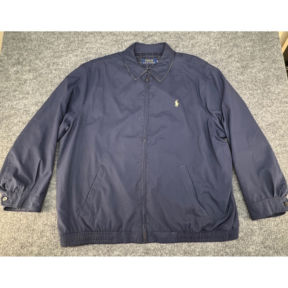 Polo Ralph Lauren Windbreaker Jacket Mens XXL Navy Blue Excellent Bi-Swing Zip